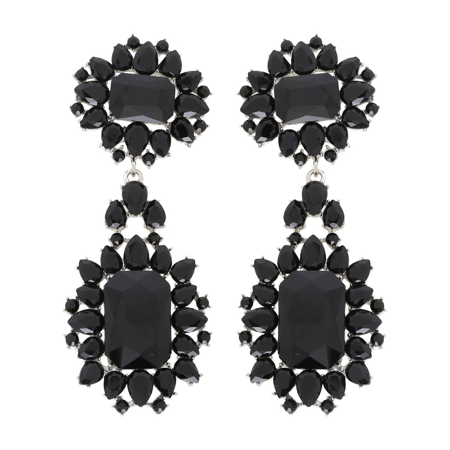 Baroque Crystal Gemstone Cluster Earrings