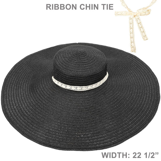 Floppy Wide Brim Metallic Glitter Straw Sun Hat