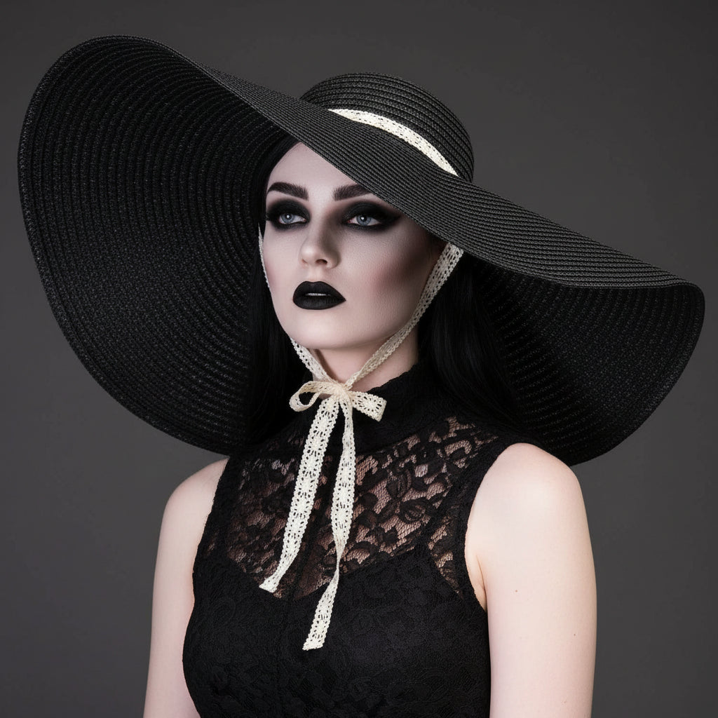 Floppy Wide Brim Metallic Glitter Straw Sun Hat