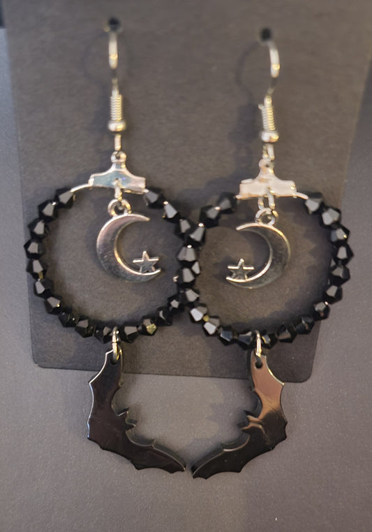 Midnight Flight Hoop Earrings