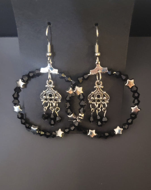 Gothic Chandelier Star-Hoop Earrings