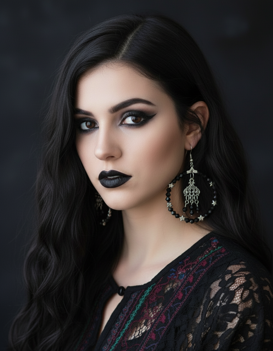 Gothic Chandelier Star-Hoop Earrings