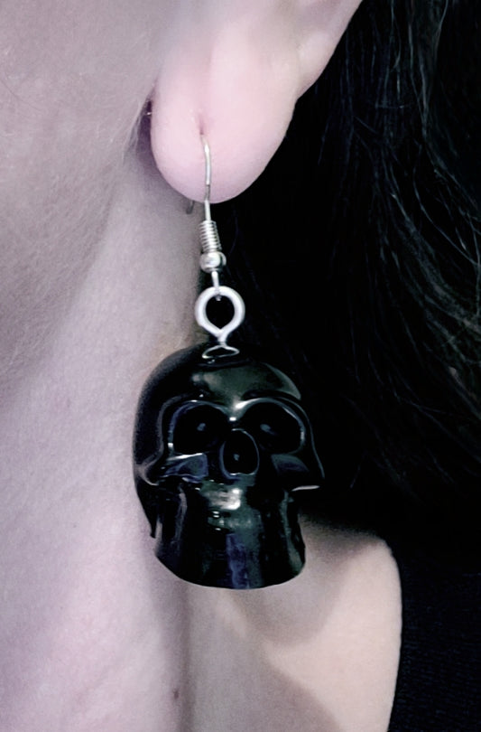 Black Skull Dangling Earrings