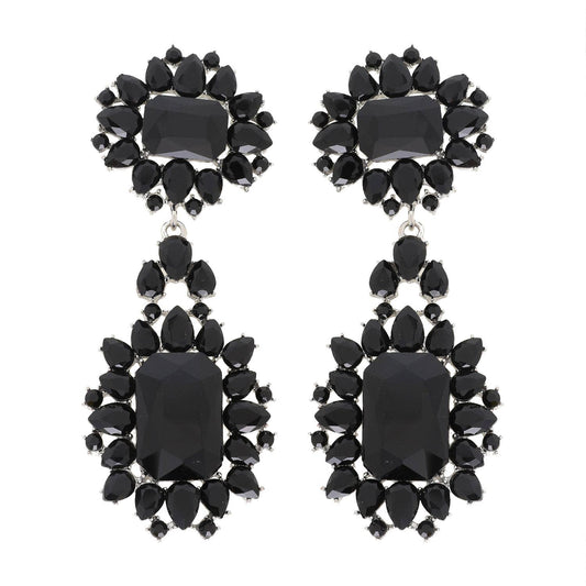 Baroque Crystal Gemstone Cluster Earrings