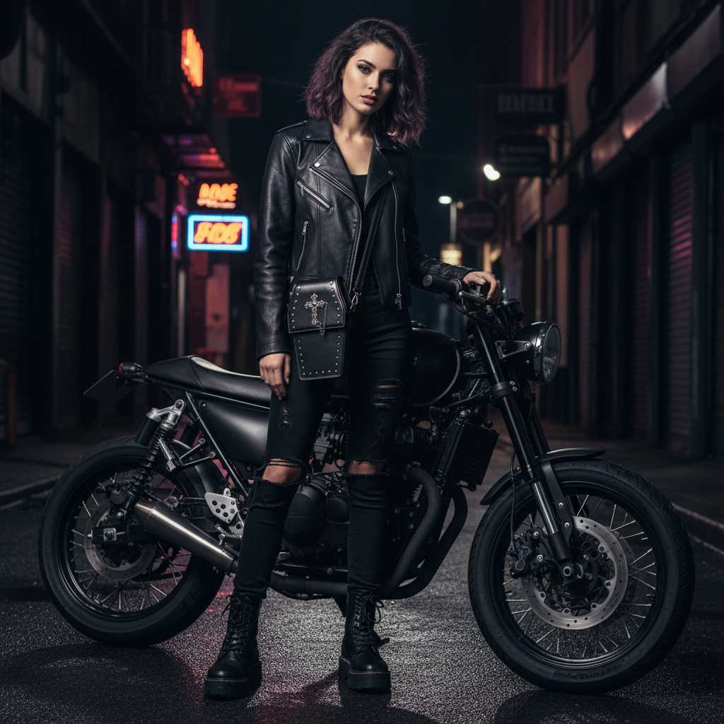 Gothic Vintage Cross Studded Crossbody Bag