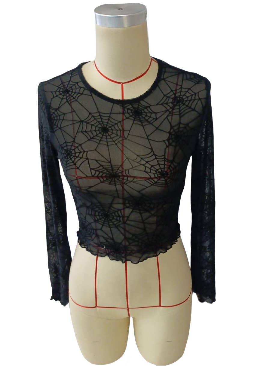 Black spider web transparent Top