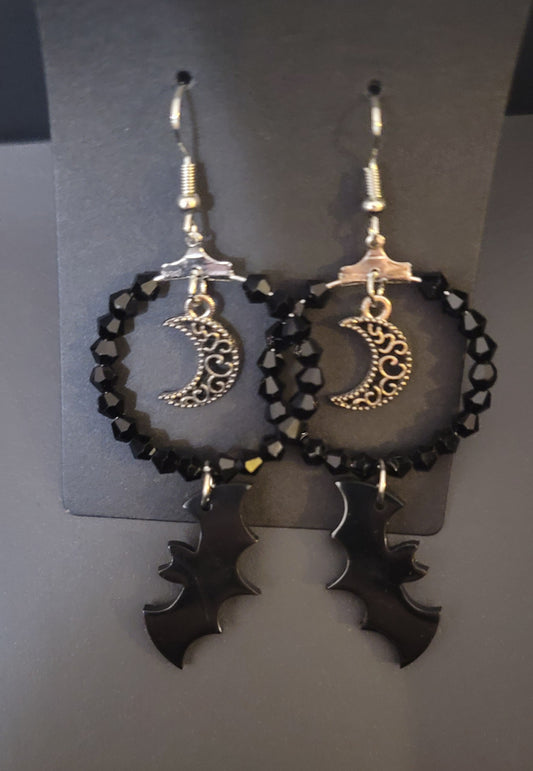 Midnight Flight Hoop Earrings