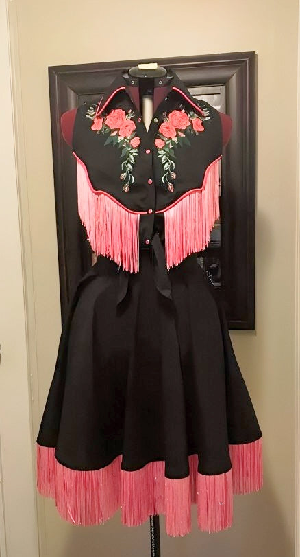 Custom 2 piece Western Playsuit with Extra Fringe Made to Order