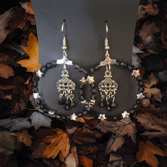 Gothic Chandelier Star-Hoop Earrings