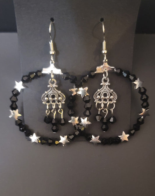 Gothic Chandelier Star-Hoop Earrings