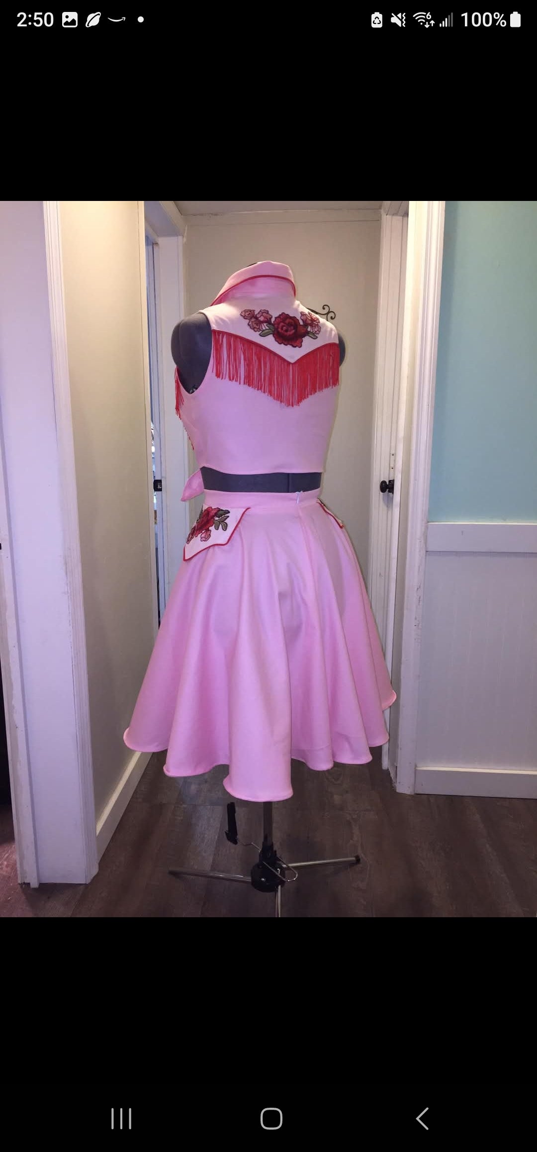 Custom 2 piece Western Playsuit With Extra Embroidery on Skirt Made to Order